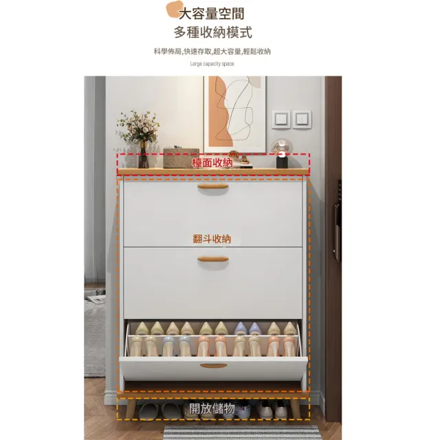 【凱琦家居】現代翻斗鞋架小戶型50x17x118CM(穿鞋櫃/超薄鞋櫃/防塵鞋櫃/17cm超薄鞋櫃)
