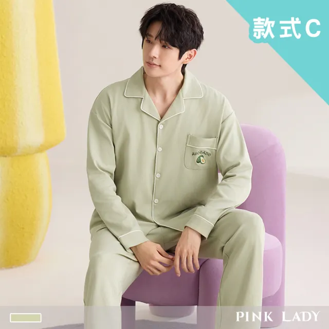 【PINK LADY】男睡衣-多款可挑 棉柔長袖成套睡衣 印花寬版 秋冬排扣居家服(保暖/情侶睡衣/兩件式睡衣/韓版)