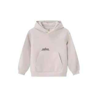 【GIORDANO 佐丹奴】童裝空氣棉長袖帽TEE(06 白沙卡其)