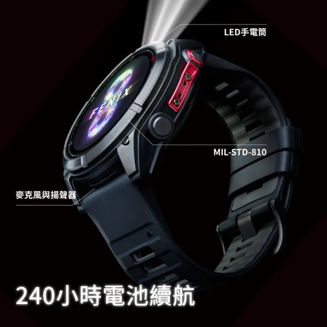 【GARMIN】Fenix 8 Pro MicroLED 全方位戶外進階GPS智慧腕錶 51mm