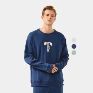 【Hang Ten】男裝-加州熊休閒印花大學T(多色選)