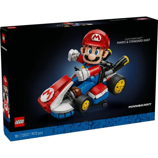 【LEGO 樂高】超級瑪利歐系列 72037 瑪利歐賽車: 瑪利歐＆標準車(瑪利歐賽車 汽車模型 賽車玩具 積木)