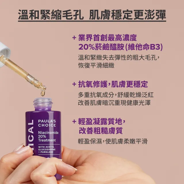 【Paulas Choice 寶拉珍選】2％水楊酸精華液＋20％B3青春緊緻毛孔精華液