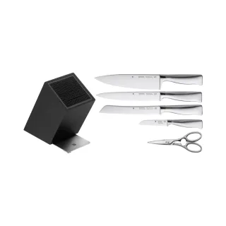 【WMF官方直營】德國製Grand Gourmet 六件組(含主廚刀/片肉刀/麵包刀/蔬果刀/剪刀/刀座)