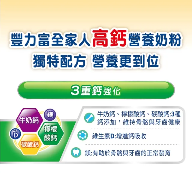 【豐力富】全家人高鈣營養奶粉2200g X2罐