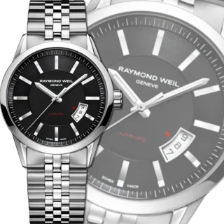 【瑞士Raymond Weil蕾蒙威】Freelancer自由騎士系列 黑璣刻圓面精鋼自動上鍊男款42㎜ R01(2730-ST-20001)