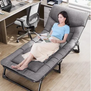 【小不記】床墊一體午休躺椅 露營躺椅 折疊床(折疊床 行軍床 辦公躺椅 陪護床 摺疊床 躺床 躺椅)
