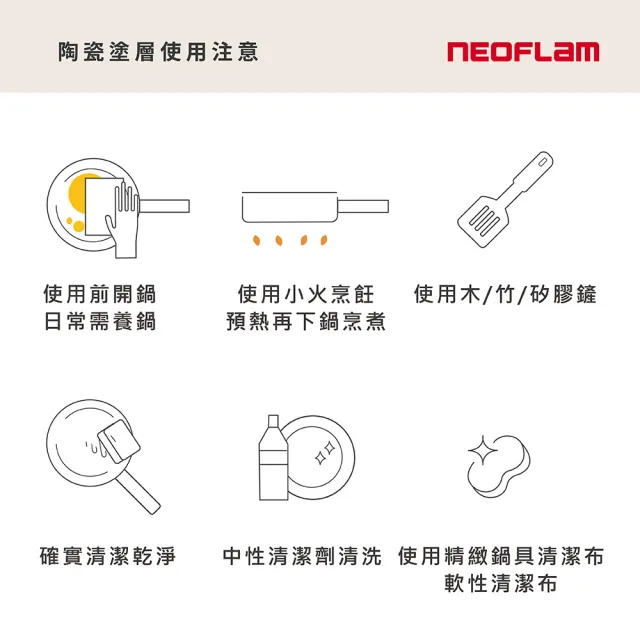 【NEOFLAM】Creamy系列雙鍋組-32cm炒鍋+24cm湯鍋(IH爐可用鍋/非鐵氟龍不沾塗層/含玻璃蓋)