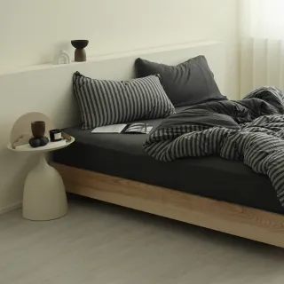 【AnD HOUSE 安庭家居】針織純棉-雙人床包雙人薄被套組-100%純棉(多色任選/舒適透氣)