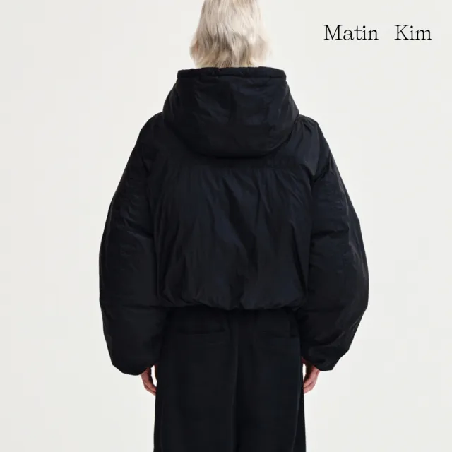 【MATIN KIM】官方旗艦 連帽LOGO短版羽絨外套 女版輕羽絨(多款任選)