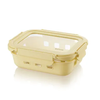 【KINYO】超防護隔熱防燙玻璃保鮮盒 640ML(耐熱保鮮盒 便當盒 保鮮收納 止滑 防撞 隔熱 可微波)