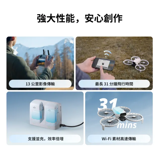【DJI】FLIP雙電套裝+2年版Care不含遙控器  空拍機/無人機 ｜全能Vlog航拍機｜免註冊