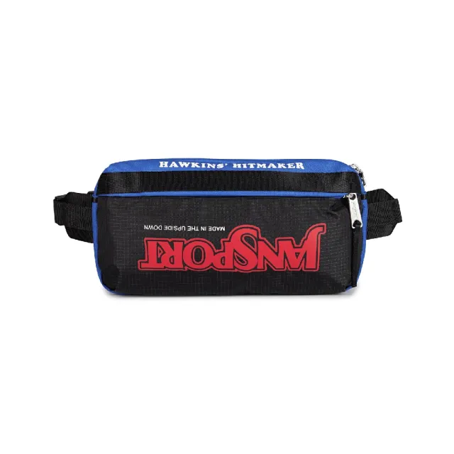 【JANSPORT】x 怪奇物語 聯名腰包 Waistpack Squawk Radio 1L 黑藍 斜背包(JS0A898CA2S)