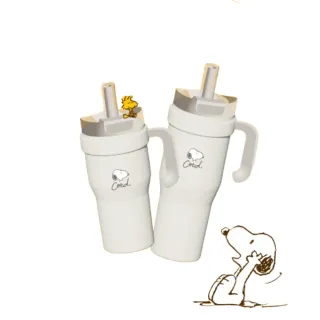 【COTD】SNOOPY聯名 把手保溫杯1200ML/奶油白(直飲口/吸管口/保溫杯/提把杯)