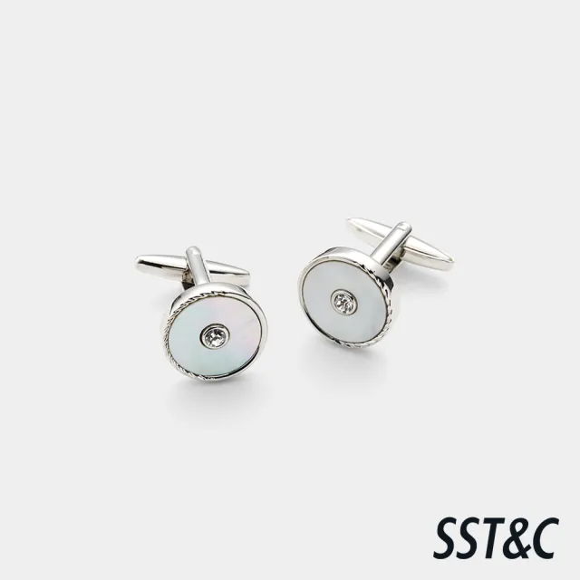 【SST&C】男女同款 雙層母貝水晶袖釦-825213311101(換季55折)