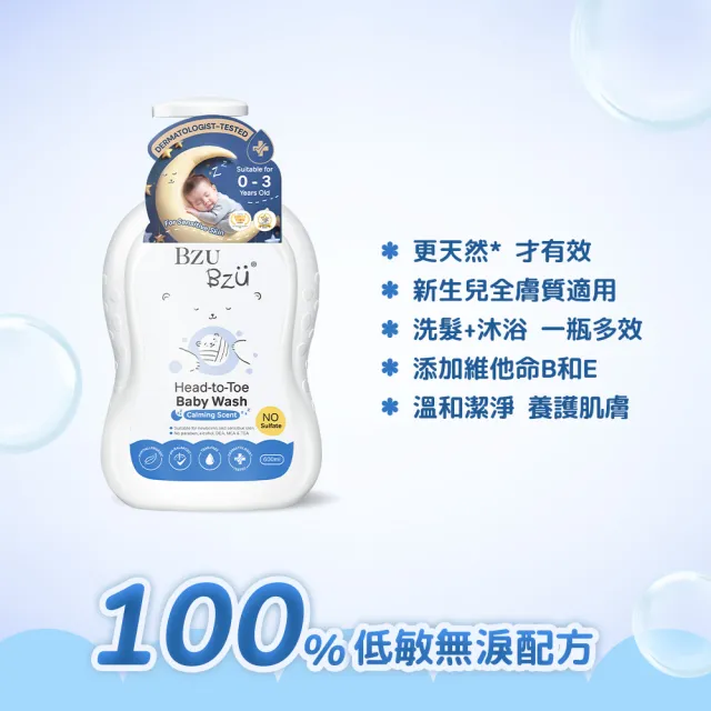 【BZU BZU】嬰兒洗沐旅行組(洗髮沐浴露50ml+舒緩乳液25ml)