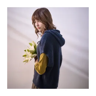 【Diffa】連帽坑條拐花毛衣-女