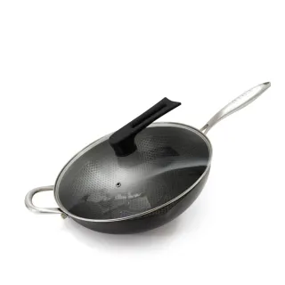 【COTD】36公分3D立體雙層蜂巢不鏽鋼鍋-IH爐可用鍋(炒菜鍋/煎鍋/炒鍋/台灣出貨)