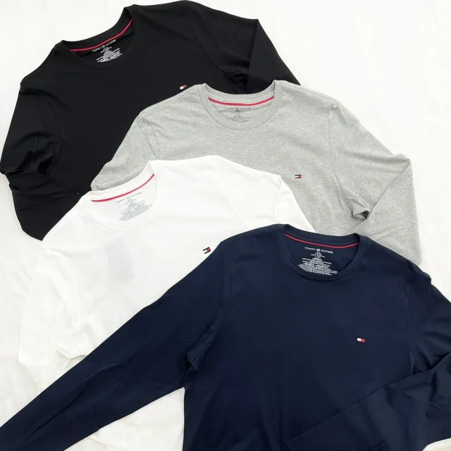 【TOMMY HILFIGER】Tommy Hilfiger 長T 現貨 純棉  薄長袖 電繡logo 大尺碼 長袖 上衣  T恤(長袖 T恤9259)