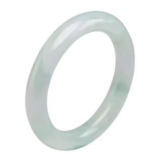 【漢石齋】天然翡翠A貨 圓條手鐲玉鐲 冰糯種春帶彩 福 利 品(手圍16.8/ 版寬10.6mm)