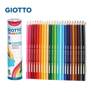 【GIOTTO】3.0桶裝24色色鉛筆(彩色鉛筆 六角色鉛筆 著色筆 繪畫用具)