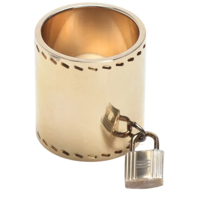 Hermes 愛馬仕】經典Cadena Lock Scarf Ring系列金屬小鎖頭墬飾絲巾扣