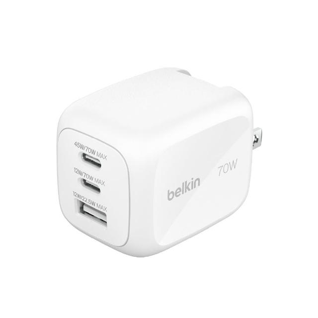【BELKIN】BoostCharge Pro 3孔 2C1A GaN旅行充電器 70W(WCH018)