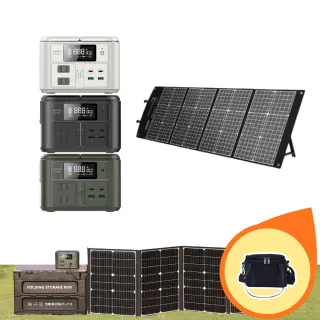 【emirai】NEX430儲能小瓦力PRO+30W攜帶式太陽能板組合(戶外防災露營小電站/安全耐用磷酸鐵鋰)