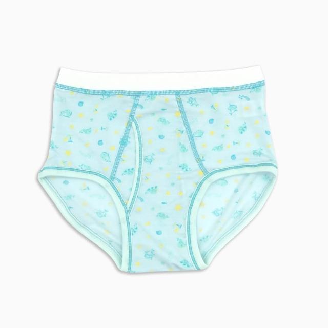 【annypepe】男童三角褲 奧地利天絲 快樂小鯨-水色100-150(兒童內褲 男童內褲 兒童三角褲)