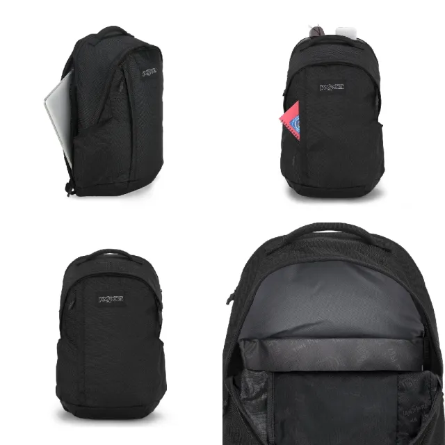 【JANSPORT】雙11 後背包 Station Pack 25L 黑 書包 減壓背帶 水瓶側袋 筆電包(JS0A85NX008)