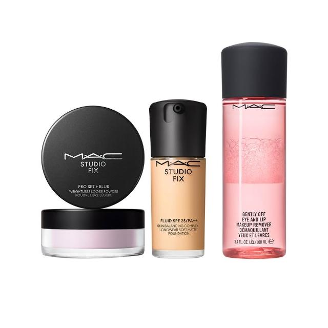 【M.A.C】自帶濾鏡底妝組(超持妝輕透濾鏡蜜粉+超持妝濾鏡粉底液 SPF25/PA++ 30ml #詐片粉底/防曬/雙11限定)