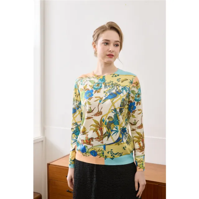 【SuperWands】圖騰羊絨圓領上衣