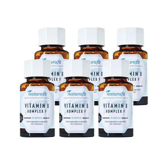 【Natural Fit 活粒適】維生素B群 六入組 90粒/入(素食維他命B群 B1 B6 B12 葉酸 泛酸 菸鹼酸 生物素)