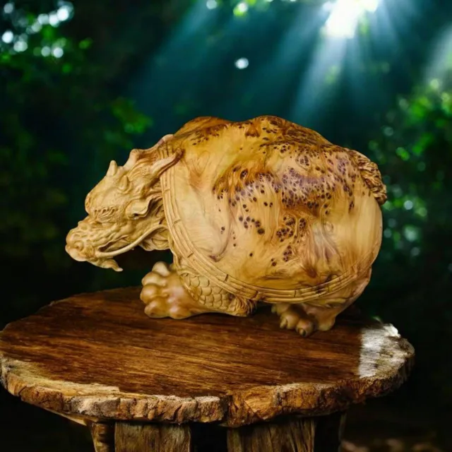 桃花源創意工坊】祥瑞龍龜木雕擺件雕刻工藝品家居飾品(木雕) - momo