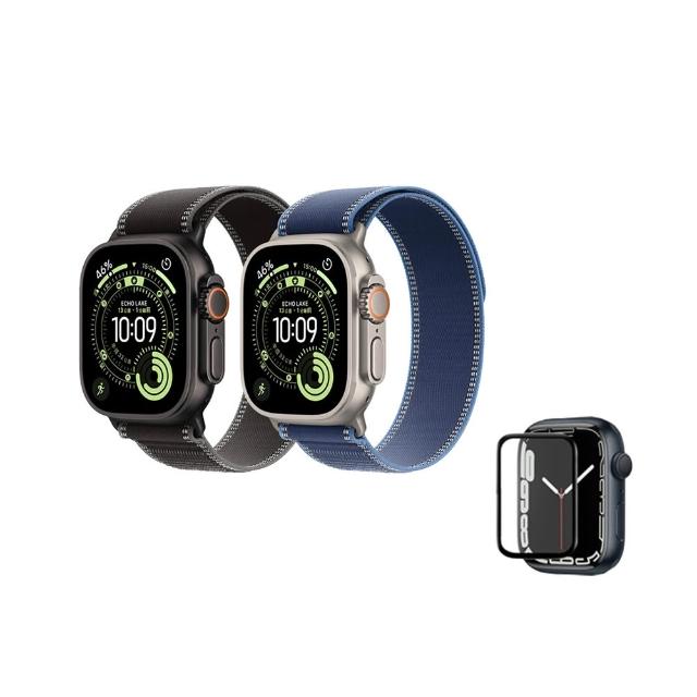 鋼化保貼組【Apple】Apple Watch Ultra 3 GPS+行動網路 49mm(鈦金屬錶殼+越野錶環)