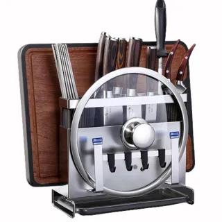 【PUSH!】廚房用品 304不銹鋼刀具收納架 壁掛式免打孔刀具架 菜刀筷子籠鍋蓋砧板收納架(刀具收納架 D253-1)