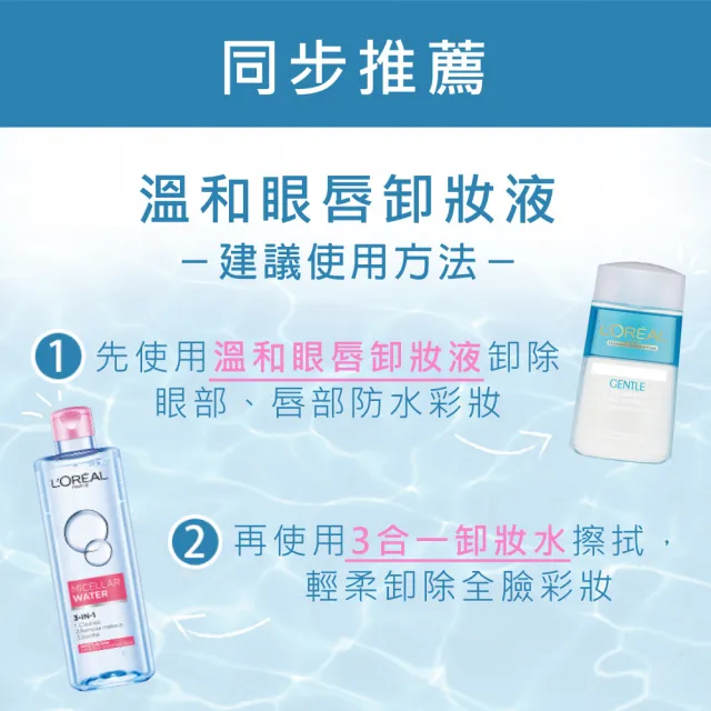 【L’OREAL Paris 巴黎萊雅】溫和眼唇卸妝液125ml 2入組