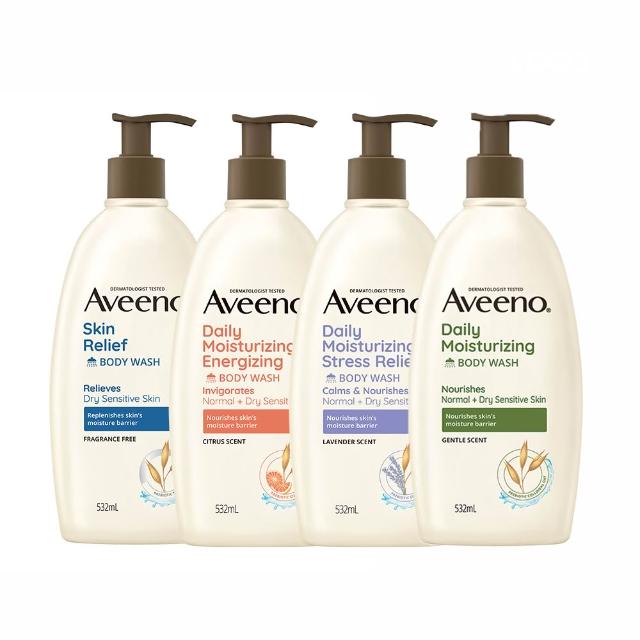 【Aveeno 艾惟諾】長效燕麥沐浴露532mlX2入(薰衣草/活力果香/燕麥)