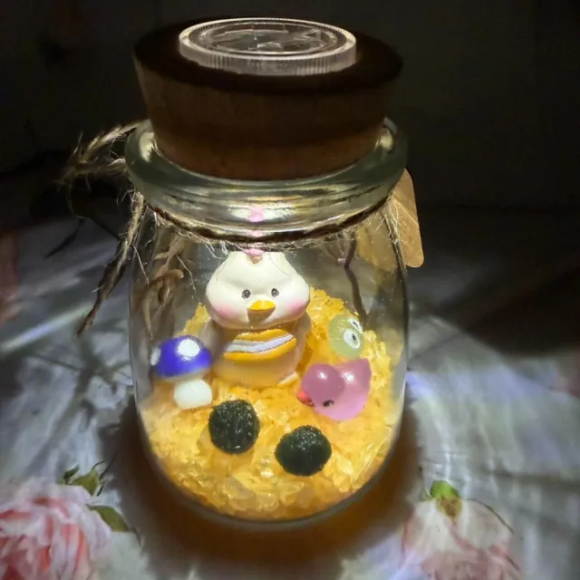 【A-ONE 匯旺】十二生肖 雞 綠藻球微景觀水草瓶含2顆綠藻 白光LED 150ml布丁杯 DIY創意小花園