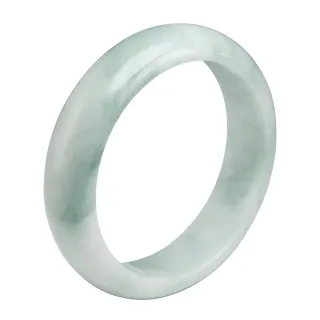 【漢石齋】天然翡翠A貨 手鐲玉鐲 淺色飄花種 福 利 品(手圍18.2/ 版寬16.6mm)