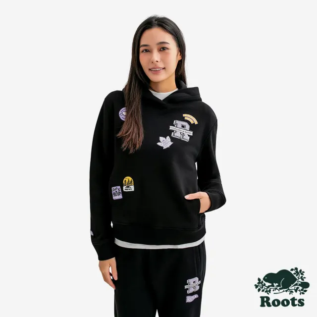 【Roots】Roots女裝- HERITAGE 連帽上衣(黑色)