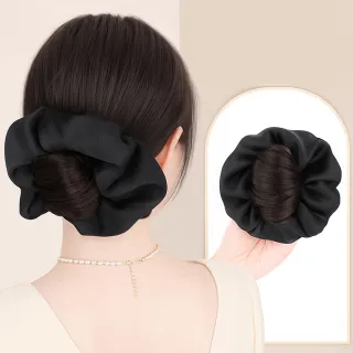 【HaNA 梨花】偷懶不露餡 雲霧絲絨大腸圈丸子頭假髮包抓夾 現+預(假髮抓夾 丸子頭)