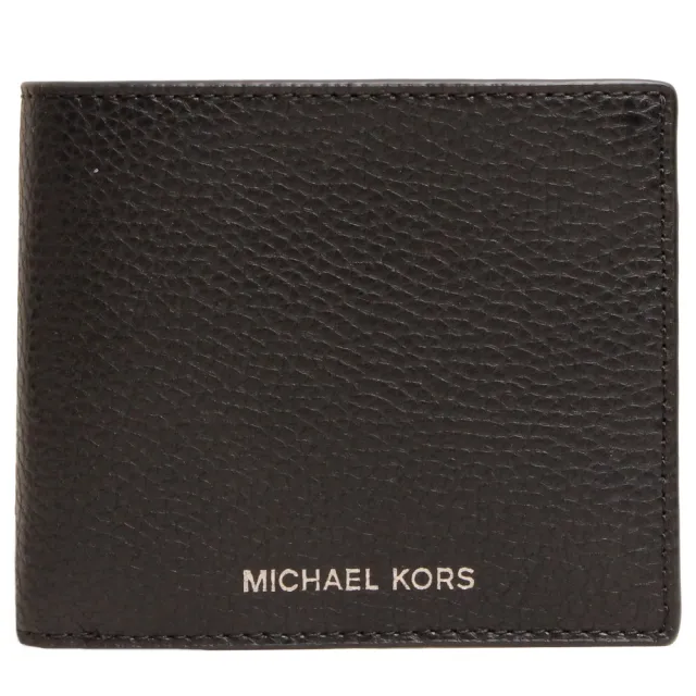 【Michael Kors】情人節送禮精選 MK禮盒 皮革8卡短夾禮盒附一卡片夾/男皮夾/男短夾/MK男短夾/MK短夾(黑色)