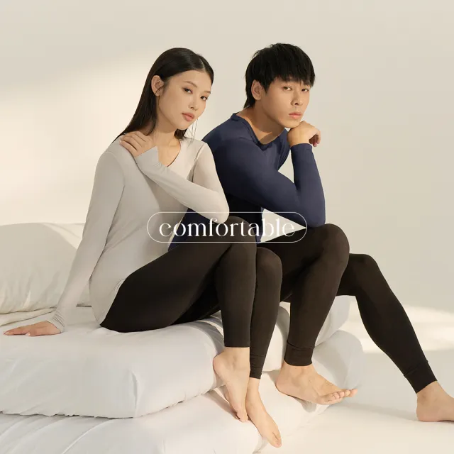 【MarCella 瑪榭】3件組-男/女款輕量磨毛內搭保暖衣-立領圓領大U領(發熱衣/女內著/內搭衣/保暖褲)