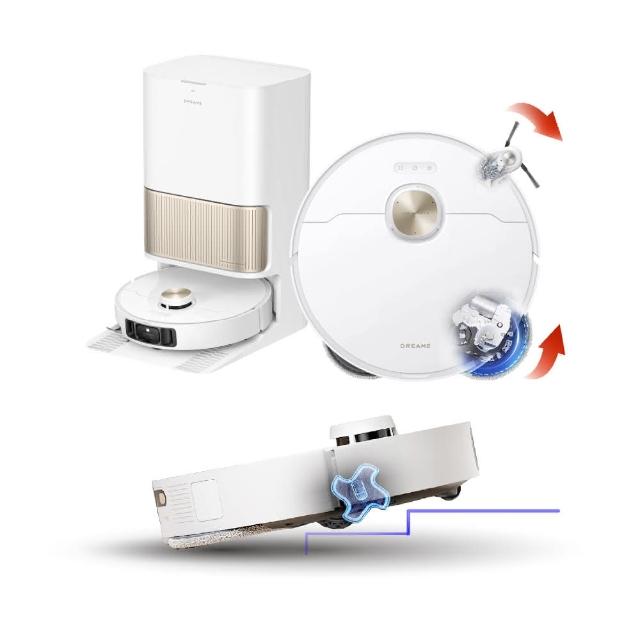  Dreame追覓科技 L40s Pro Ultra 掃地機器人，擁有18001Pa以上超強吸力，輕鬆應對各種髒汙。基站支援自清潔、自動集塵、熱風烘乾、熱水洗拖布、自動新增清潔劑及卸除脫布，超方便維護。功能包括防掉落、自動回充、虛擬牆、越障、重髒汙偵測、視訊、聲控、自動給水、伸縮拖布、伸縮邊刷及拖布抬升，智慧清潔每角落。重量5.1kg以上，穩固耐用，享1年保固，升級您的家居清潔生活。 