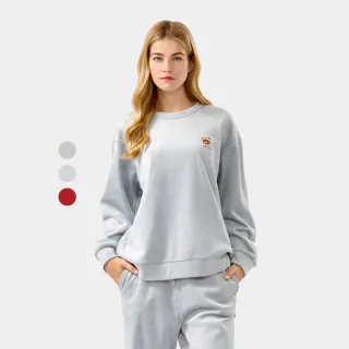 【Hang Ten】女裝-針織燈芯絨加州熊寬鬆大學T(多色選)