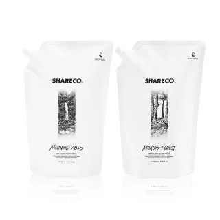 【SHARECO】香氛沐浴膠補充包/沐浴乳補充包1000ML-2入組(多款任選)