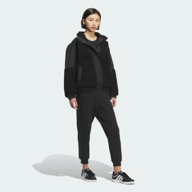 【adidas 愛迪達】外套 女 運動立領外套 絨布 WORD BOA JKT 黑 KA0871(S3212)