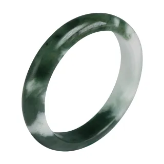 【漢石齋】天然翡翠A貨 手鐲玉鐲 飄花種 福 利 品(手圍16.3/ 版寬11mm)