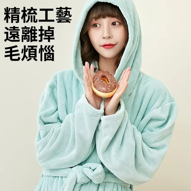 【TLYS-J】秋冬加厚珊瑚絨浴袍 成人浴袍 男女情侶睡袍 居家睡衣 浴巾 酒店吸水浴袍 毛巾衣